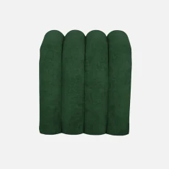 Set de 2 poufs contemporains en tissu vert foncé