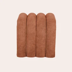 Set de 2 poufs contemporains en tissu orange