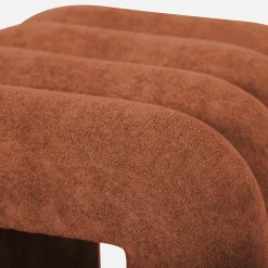 Set de 2 poufs contemporains en tissu orange