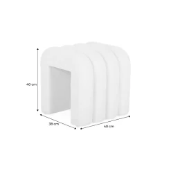 Set de 2 poufs contemporains en tissu orange