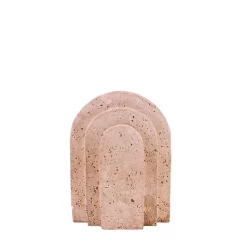 Set de 2 serre-livres imitation travertin forme arche