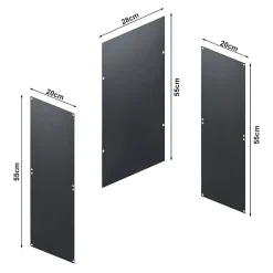 Set de 4 étagères murales Nostened avec fond et panneaux latéraux acier 28 x 28 x 20 cm noir en.casa