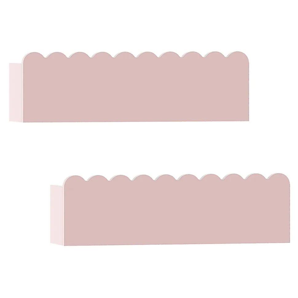 Set de 2 étagères murales pour enfants Vestnes 40 x 10 x 10 cm rose en.casa