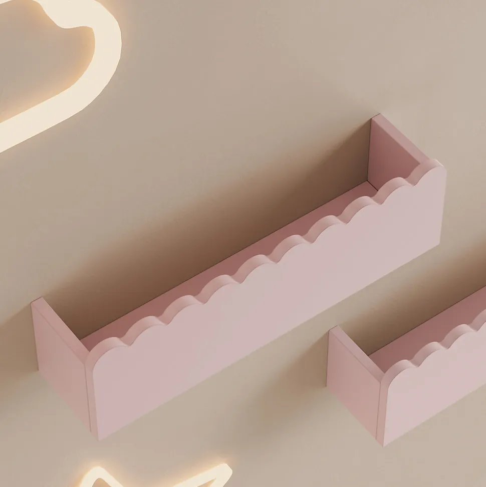 Set de 2 étagères murales pour enfants Vestnes 40 x 10 x 10 cm rose en.casa