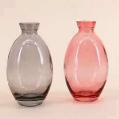 Set de 3 vases en verre coloré 12 cm