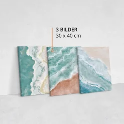 Set De Tableaux Déco Mer Plage Peinture 90cm x 40cm - Parfait pour décorer votre salon, chambre ou bureau avec un design unique e