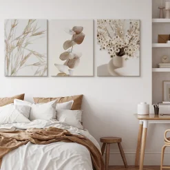 Set De Tableaux Fleurs Feuilles Nature 90cm x 40cm - Parfait pour décorer votre salon, chambre ou bureau avec un design unique et