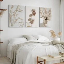 Set De Tableaux Fleurs Feuilles Nature 90cm x 40cm - Parfait pour décorer votre salon, chambre ou bureau avec un design unique et
