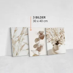 Set De Tableaux Fleurs Feuilles Nature 90cm x 40cm - Parfait pour décorer votre salon, chambre ou bureau avec un design unique et