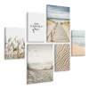 Set De Tableaux Plage Mer Plantes Nature 90cm x 80cm - Parfait pour décorer votre salon, chambre ou bureau avec un design unique