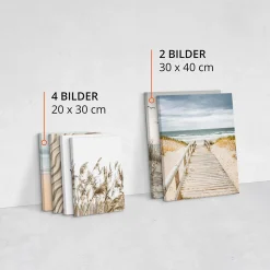 Set De Tableaux Plage Mer Plantes Nature 90cm x 80cm - Parfait pour décorer votre salon, chambre ou bureau avec un design unique
