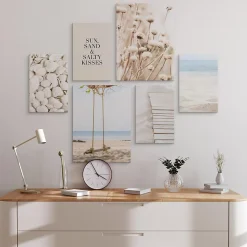 Set De Tableaux Plage Plantes Citation 90cm x 80cm - Parfait pour décorer votre salon, chambre ou bureau avec un design unique et