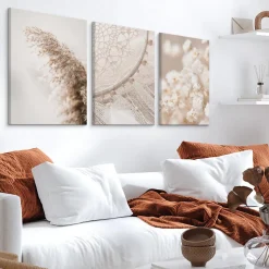 Set De Tableaux Plantes Attrape-Rêves 90cm x 40cm - Parfait pour décorer votre salon, chambre ou bureau avec un design unique et