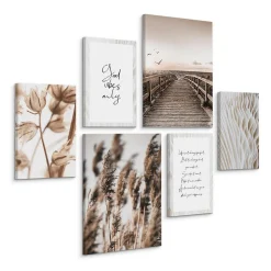 Set De Tableaux Plantes Citations Nature 90cm x 80cm - Parfait pour décorer votre salon, chambre ou bureau avec un design unique