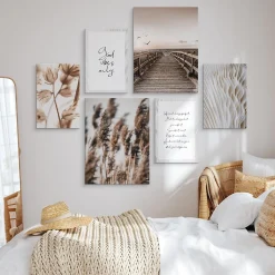 Set De Tableaux Plantes Citations Nature 90cm x 80cm - Parfait pour décorer votre salon, chambre ou bureau avec un design unique