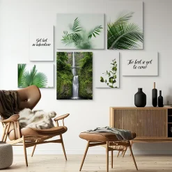 Set De Tableaux Plantes Cascade Citation 110cm x 80cm - Parfait pour décorer votre salon, chambre ou bureau avec un design unique