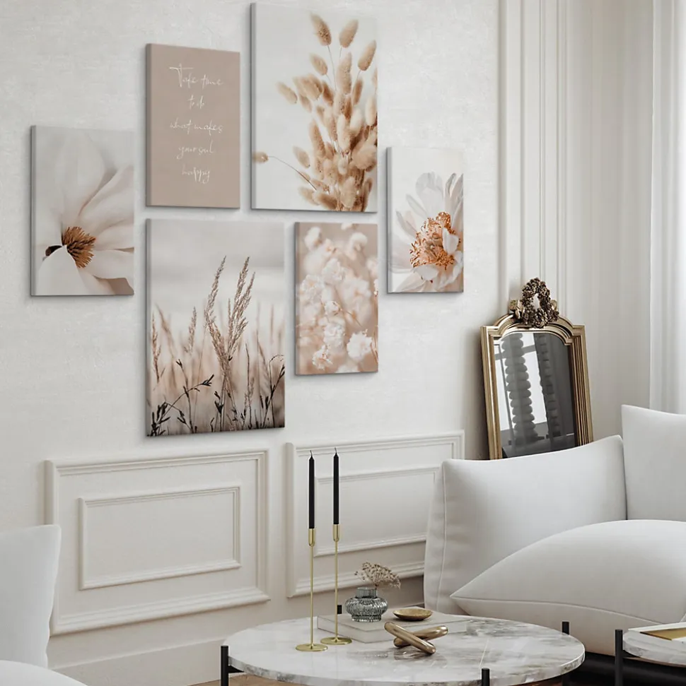 Set De Tableaux Plantes Citation Nature 90cm x 80cm - Parfait pour décorer votre salon, chambre ou bureau avec un design unique e