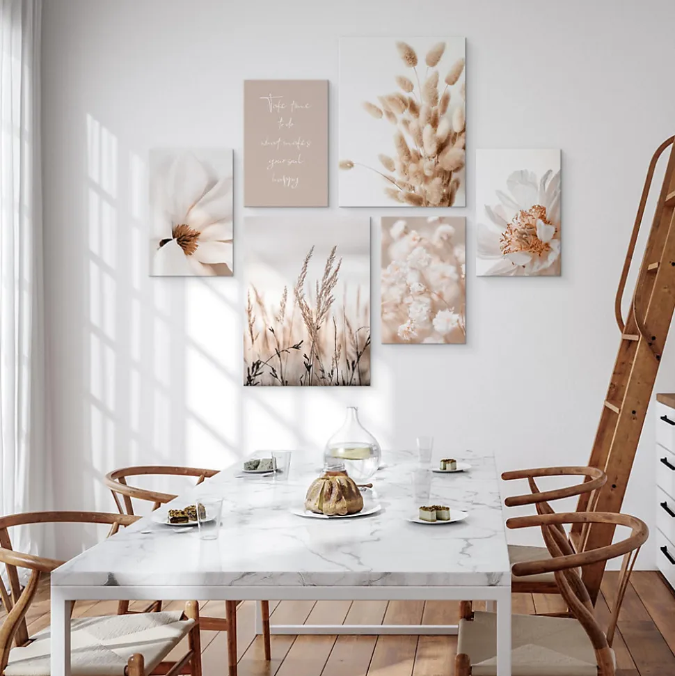 Set De Tableaux Plantes Citation Nature 90cm x 80cm - Parfait pour décorer votre salon, chambre ou bureau avec un design unique e