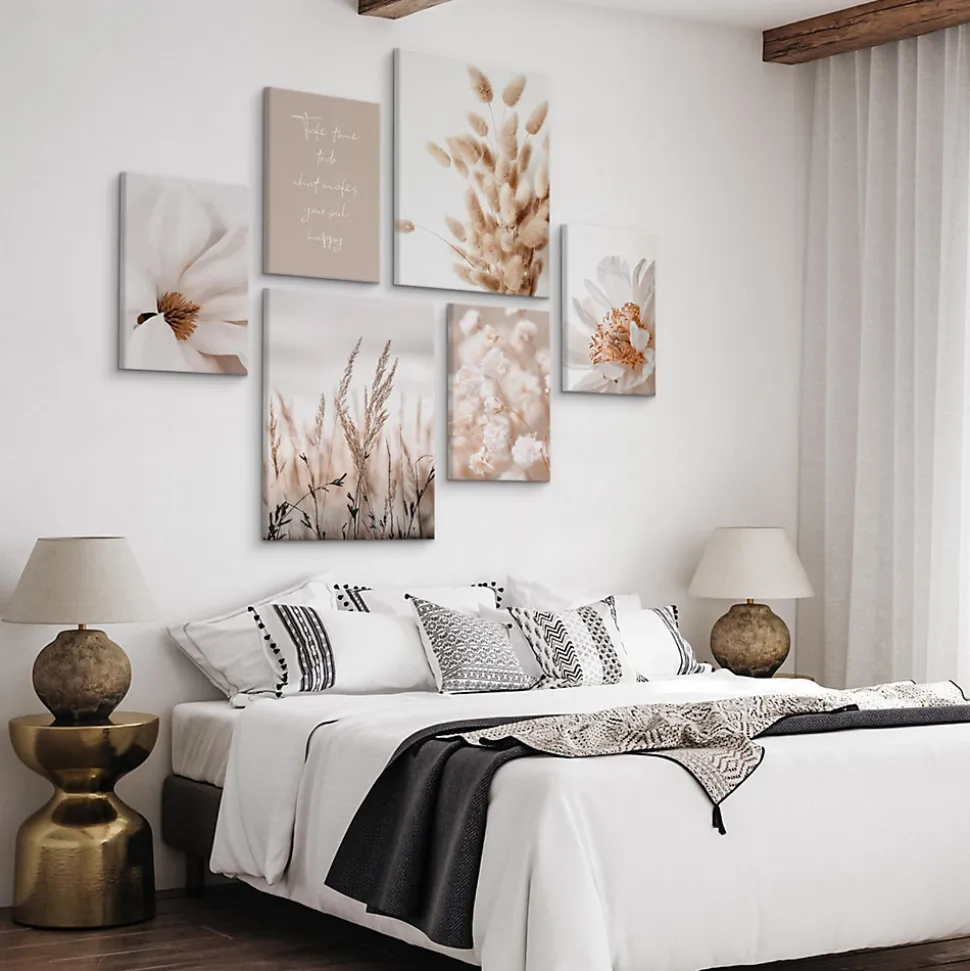 Set De Tableaux Plantes Citation Nature 90cm x 80cm - Parfait pour décorer votre salon, chambre ou bureau avec un design unique e