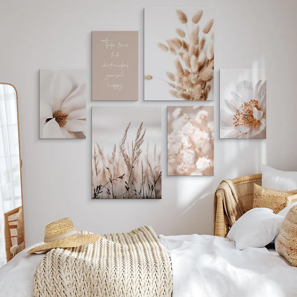 Set De Tableaux Plantes Citation Nature 90cm x 80cm - Parfait pour décorer votre salon, chambre ou bureau avec un design unique e