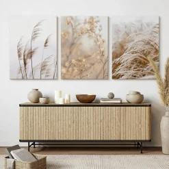 Set De Tableaux Plantes Fleurs Nature 3D 90cm x 40cm - Parfait pour décorer votre salon, chambre ou bureau avec un design unique