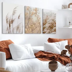Set De Tableaux Plantes Fleurs Nature 3D 90cm x 40cm - Parfait pour décorer votre salon, chambre ou bureau avec un design unique
