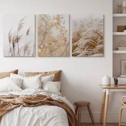 Set De Tableaux Plantes Fleurs Nature 3D 90cm x 40cm - Parfait pour décorer votre salon, chambre ou bureau avec un design unique