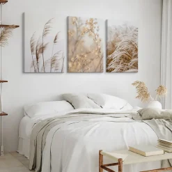 Set De Tableaux Plantes Fleurs Nature 3D 90cm x 40cm - Parfait pour décorer votre salon, chambre ou bureau avec un design unique
