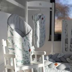 SEVIRA KIDS Coussin anti tête plate réversible en velvet Eucalyptus