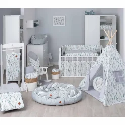 SEVIRA KIDS Coussin anti tête plate réversible en velvet Eucalyptus