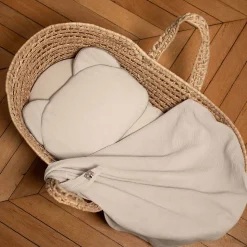 SEVIRA KIDS Oreiller bébé plat ourson en gaze de coton Jeanne