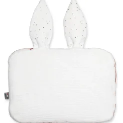 SEVIRA KIDS Oreiller plat lapin en gaze de coton Jeanne
