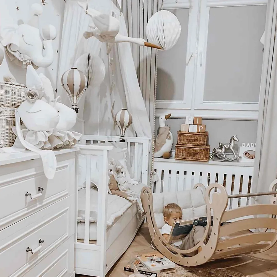 SEVIRA KIDS Trophée mural Éléphant en lin décoration chambre bébé enfant