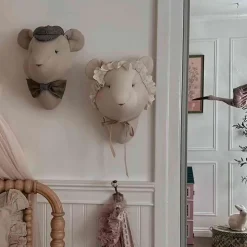 SEVIRA KIDS Trophée mural Souris Edouard en lin décoration chambre bébé enfant