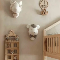 SEVIRA KIDS Trophée mural Souris Edvina en lin décoration chambre bébé enfant