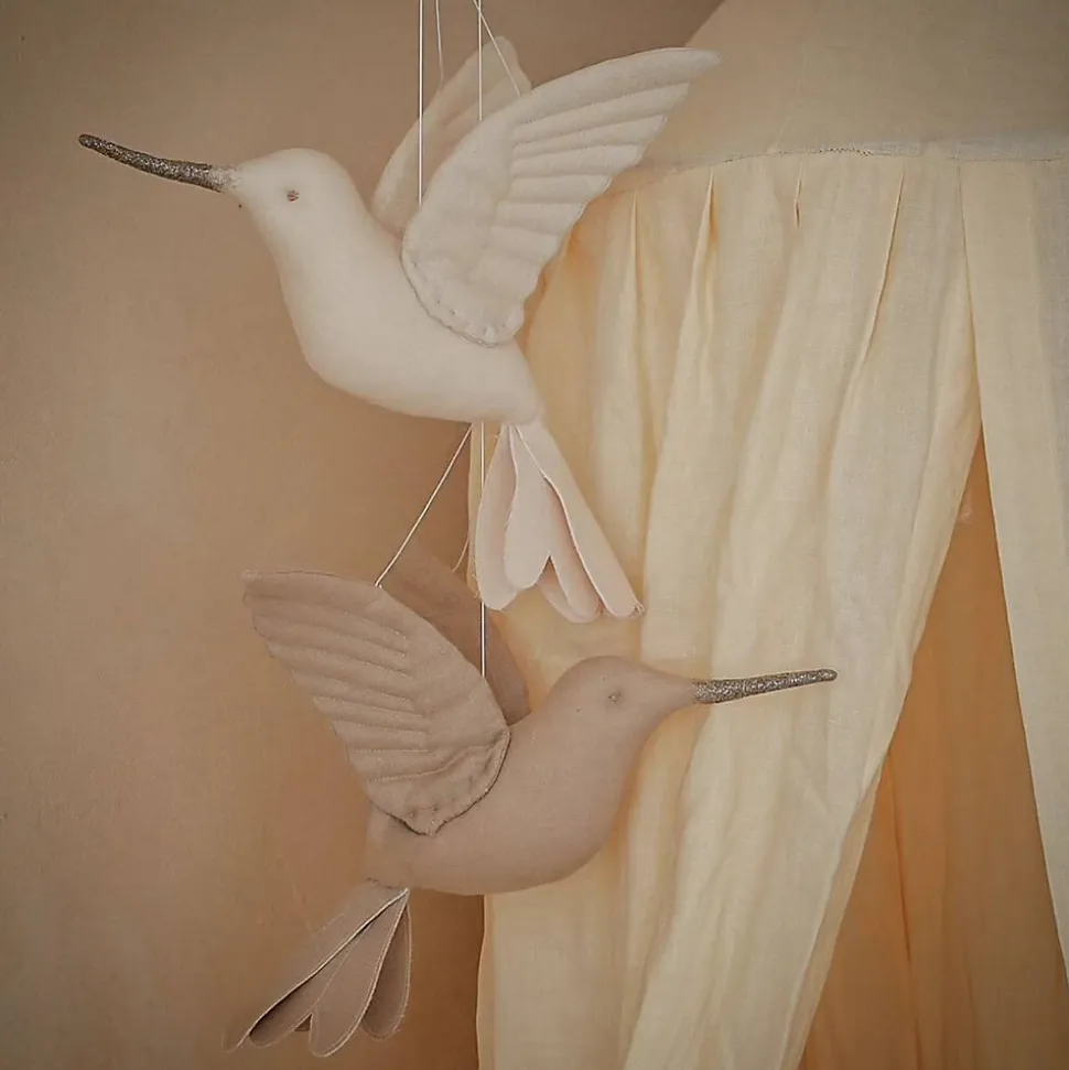 SEVIRA KIDS Trophée mural Colibri en lin décoration chambre bébé enfant