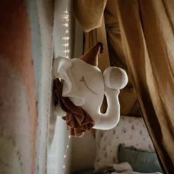 SEVIRA KIDS Trophée mural Éléphant en lin décoration chambre bébé enfant