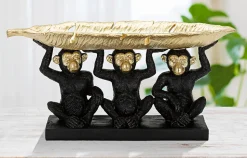 Singe décoratif en polyrésine Monkey trio 43x15.7x20 cm