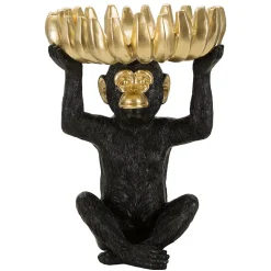 Singe en résine noire 23x31,5 cm