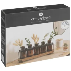 Soliflore 5 fleurs en bois H34cm - Atmosphera
