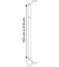 SPHERE - Kit Tringle Extensible 165-310 cm diamètre 25/28 mm