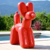 Statue chien ballon rouge 100 cm