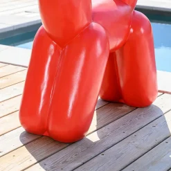 Statue chien ballon rouge 100 cm