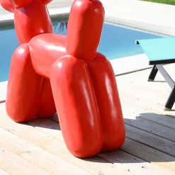 Statue chien ballon rouge 100 cm