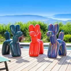 Statue chien ballon rouge 100 cm