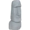 Statue déco extérieure Moaï H.82cm magnésie gris - Atmosphera