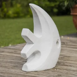 Statue design de jardin poisson petit modèle blanc 50cm