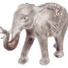 Statue éléphant Jade - résine - efffet blanchi H46 cm - Atmosphera