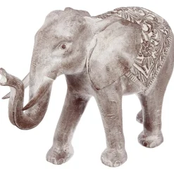 Statue éléphant Jade - résine - efffet blanchi H46 cm - Atmosphera