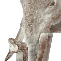 Statue éléphant Jade - résine - efffet blanchi H46 cm - Atmosphera